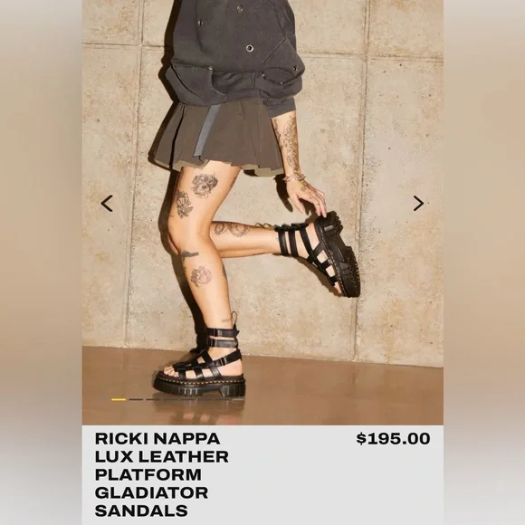 Dr Martens RICKI NAPPA LUX LEATHER PLATFORM GLADIATOR SANDALS - Picture 15 of 15